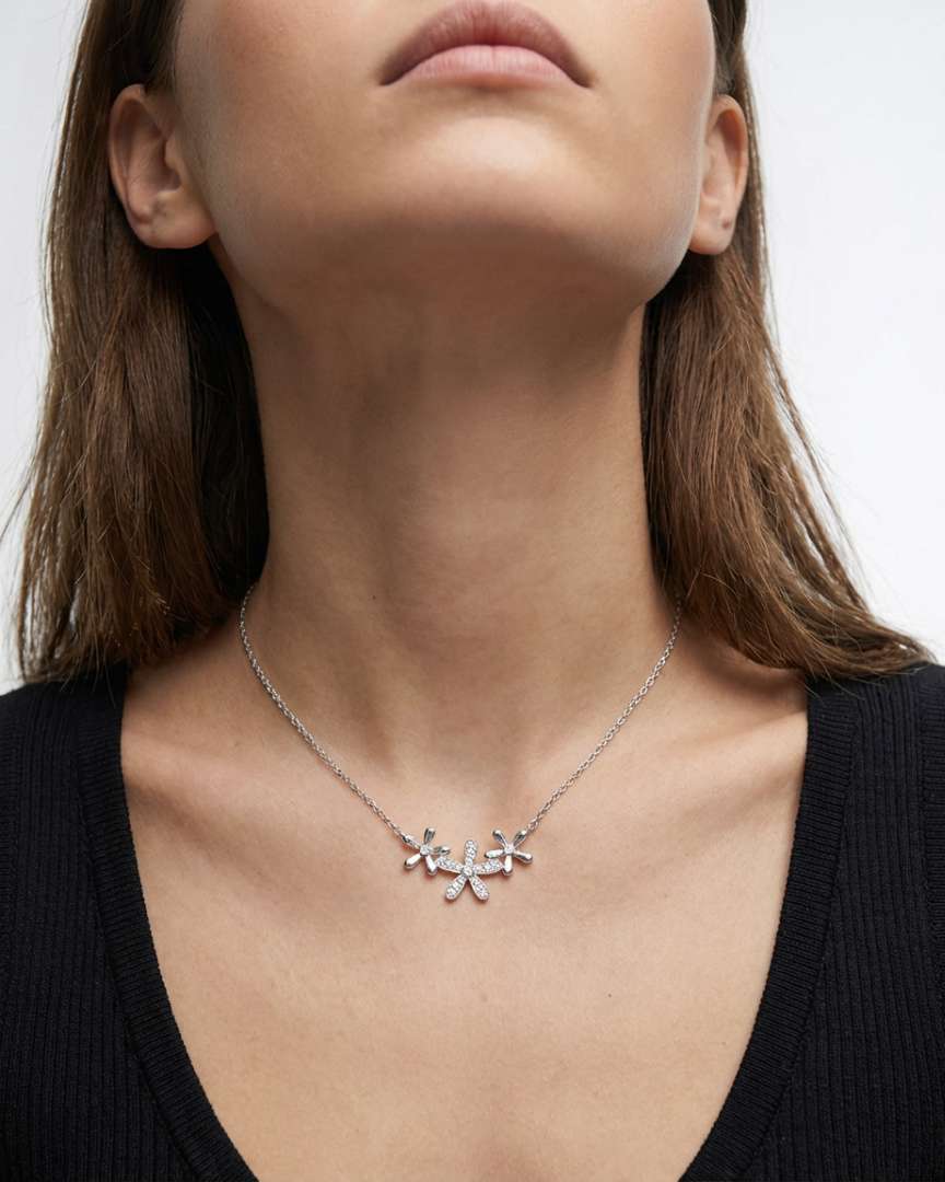 Collar Flowers Silver