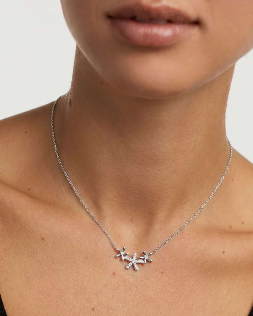 Collar Flowers Silver