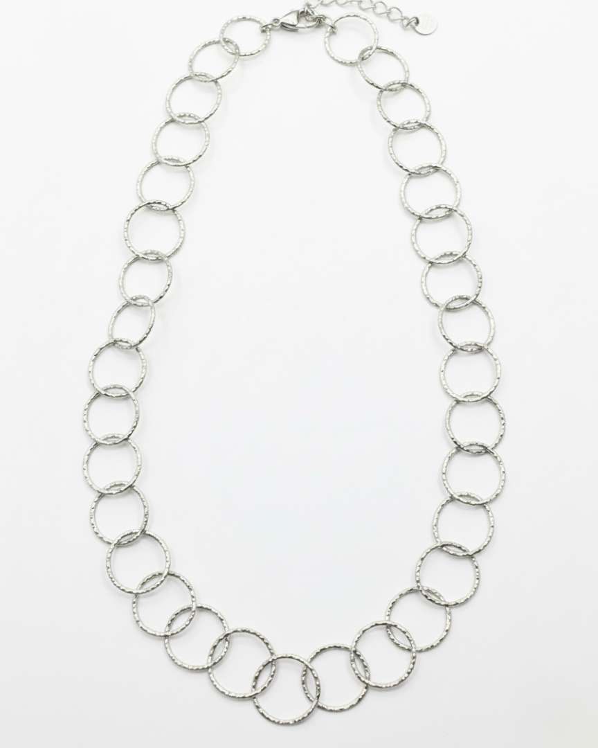 Collar Long Rounds Silver