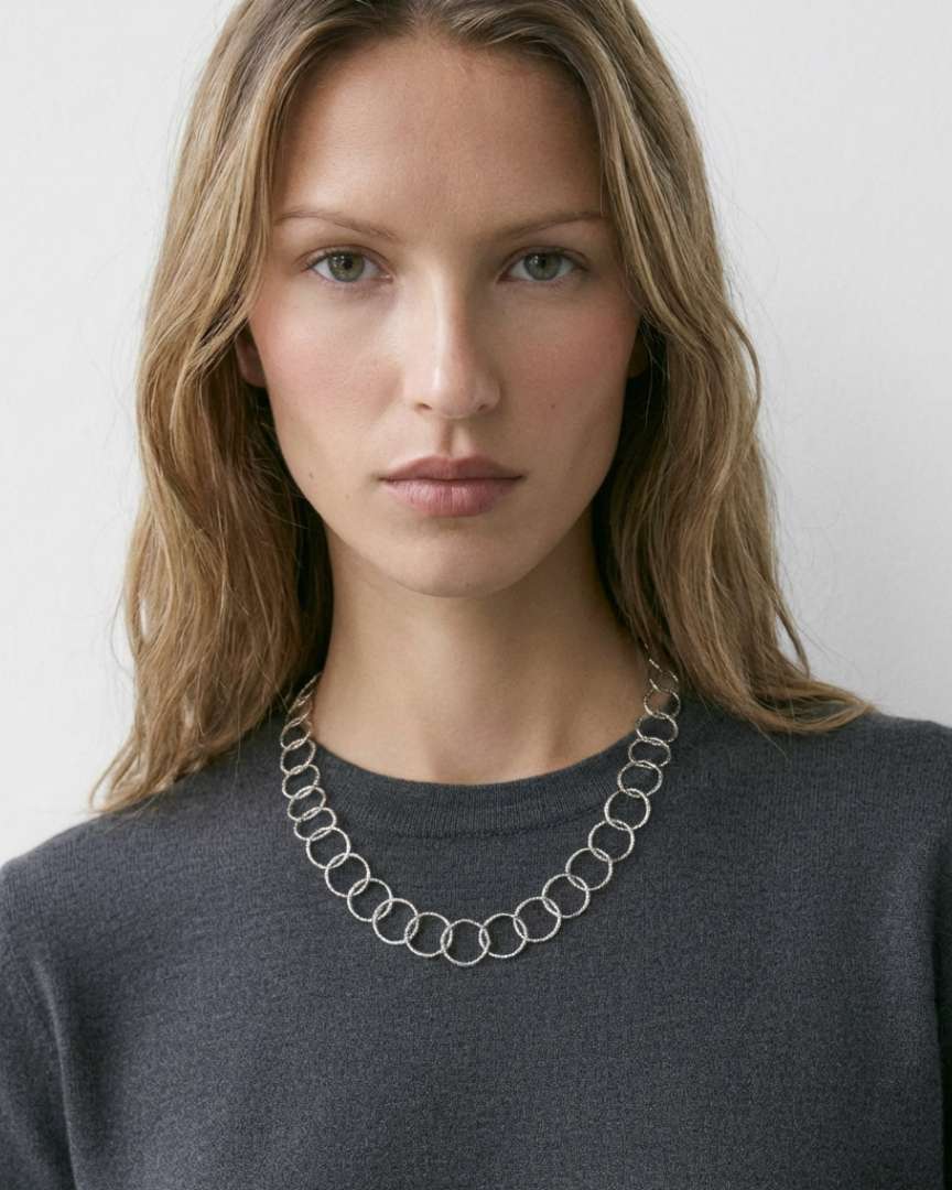 Collar Long Rounds Silver