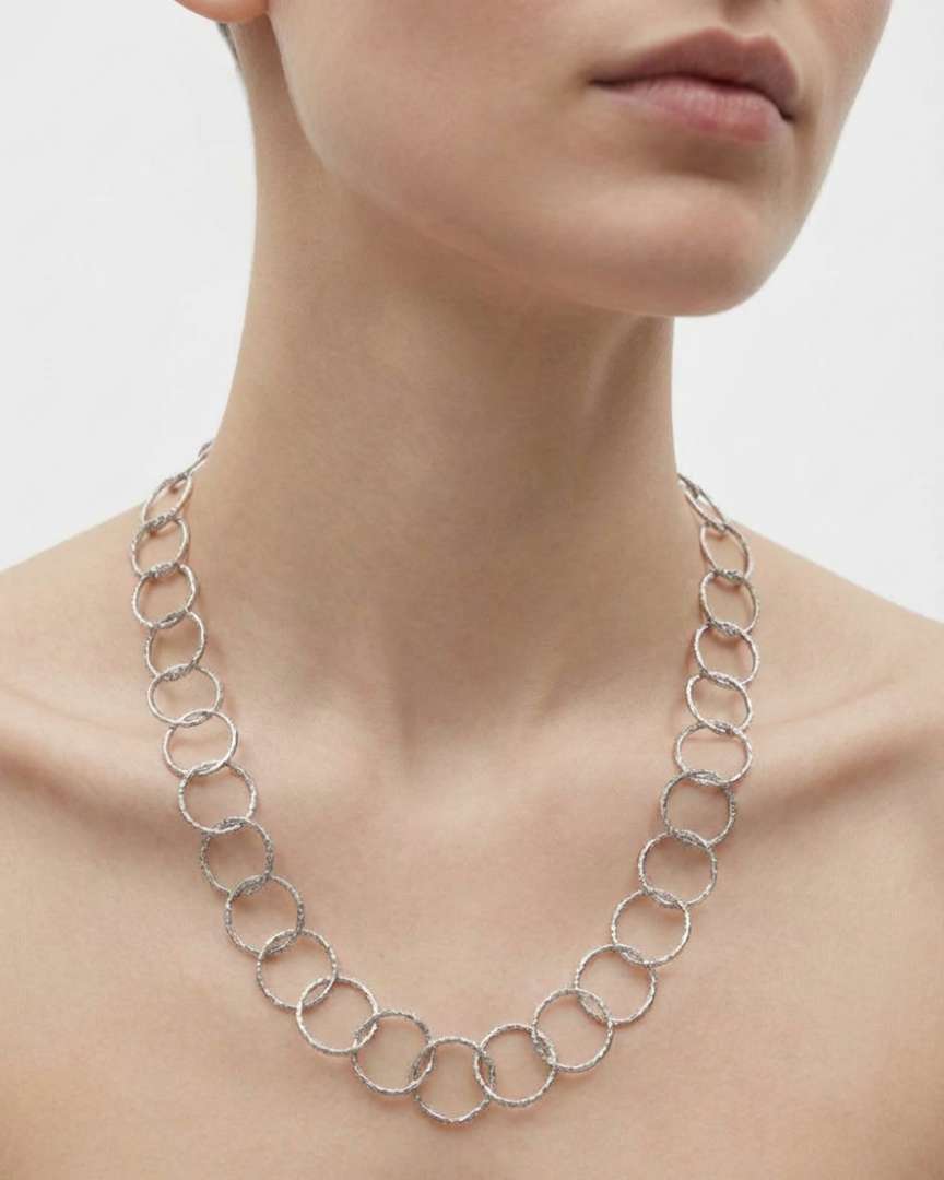 Collar Long Rounds Silver